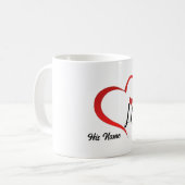 ラブハートモノグラムカスタムネーム2 コーヒーマグカップ (正面左)