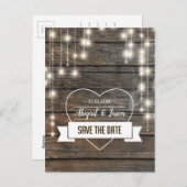 ラブハートライトの文字列日付を保存 案内ポストカード (正面/裏面)