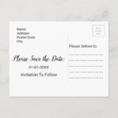 ラブハートライトの文字列日付を保存 案内ポストカード (裏面)