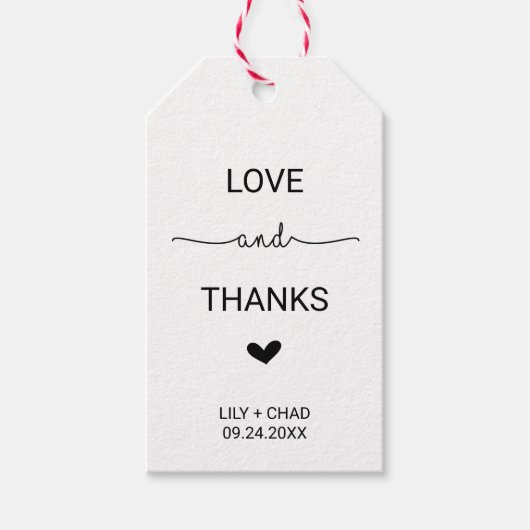 ラブハートラブ感謝していと ギフトタグ (正面)