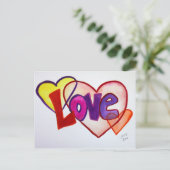 ラブハートリングや輪絵画アートのはがき ポストカード (スタンド正面)