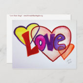 ラブハートリングや輪絵画アートのはがき ポストカード (正面/裏面)