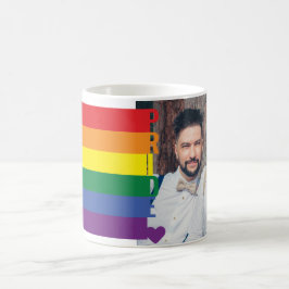 ラブハートレインボーゲイプライドLGBT写真 コーヒーマグカップ