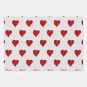ラブハートレッドグリッターバレンタインズラッピング紙  ラッピングペーパーシート (正面3)