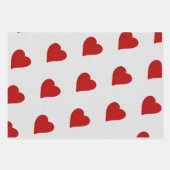 ラブハートレッドグリッターバレンタインズラッピング紙  ラッピングペーパーシート (正面2)
