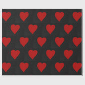 ラブハートレッドグリッターバレンタインズラッピング紙 ラッピングペーパー (フラット)