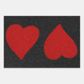 ラブハートレッドグリッターバレンタイン ラッピングペーパーシート (正面)