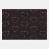 ラブハートレッドバレンタイン ラッピングペーパーシート (正面3)