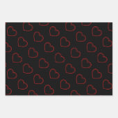 ラブハートレッドバレンタイン ラッピングペーパーシート (正面2)