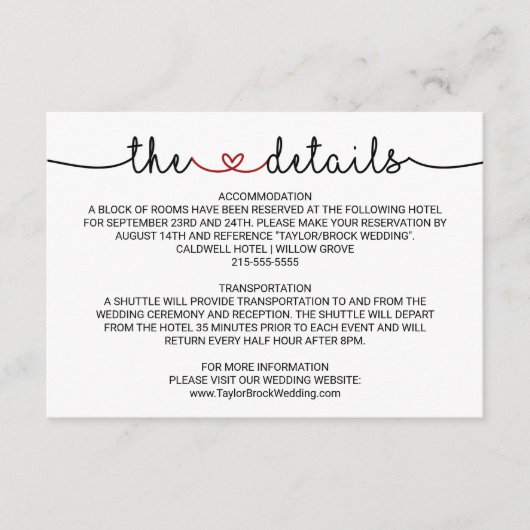 ラブハートレッド結婚の詳細エンクロージャカード エンクロージャーカード (正面)