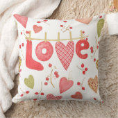 ラブハートレトロバレンタインデイギフトパターン クッション (ブランケット)