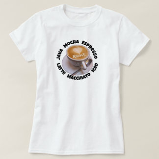 ラブハートローマカプチーノコーヒーカップマグTシャツ Tシャツ