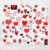 ラブハートヴァレンティヌガレンティーンズパレンティネス スパークリングワインラベル (シングルラベル)