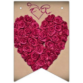 ラブハートヴィンテージ婚約パーティ バンティングフラッグ (第3の旗)