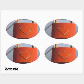 ラブハート南京錠 楕円形シール (シート)