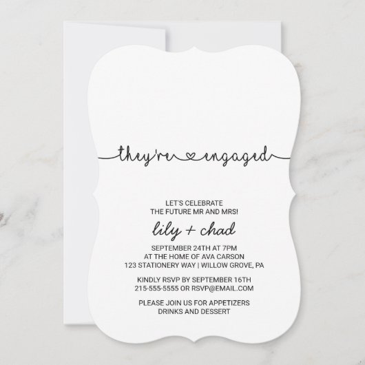 ラブハート婚約パーティ 招待状 (正面)