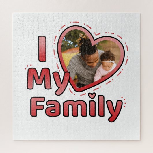 ラブハート家族の写真 ジグソーパズル (縦)
