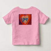 ラブハート感動的リップルワードアートTシャツ トドラーTシャツ (裏面)
