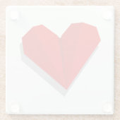 ラブハート折り紙ベクトルイラストレーション ガラスコースター (裏面)