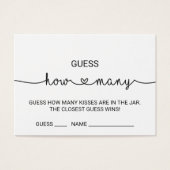 ラブハート数を推測するキスゲームカード (正面)