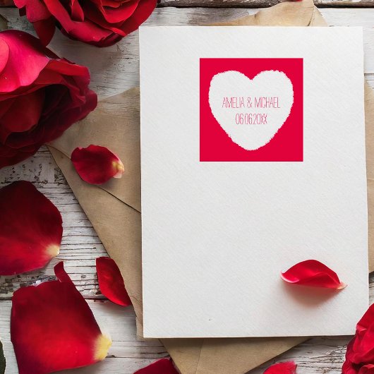 ラブハート日付を結婚保存 セルフインキングスタンプ