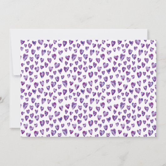 ラブハート柄のオリジナル名入れ ノートカード (裏面)