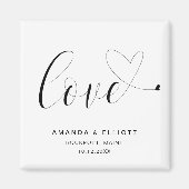 ラブハート白黒かわいい結婚式の引き出物 マグネット (正面)