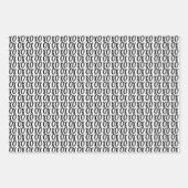 ラブハート白黒バレンタイン ラッピングペーパーシート (正面2)