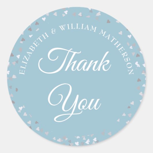 ラブハート紙吹雪スクリプトありがとう ラウンドシール (正面)