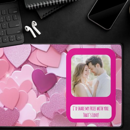 ラブハート紙吹雪共有マイフリース デスクマット