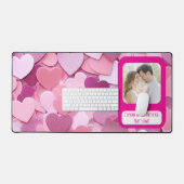 ラブハート紙吹雪共有マイフリース デスクマット (キーボード&マウス)