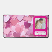 ラブハート紙吹雪共有マイフリース デスクマット (正面)