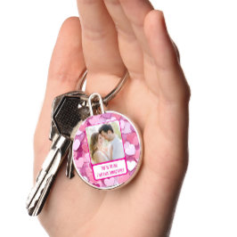 ラブハート紙吹雪I文字バック キーホルダー