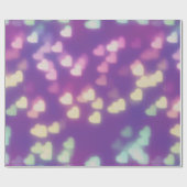 ラブハート紫ピンクかわいい魔法の《写真》ぼけ味ライト ラッピングペーパー (フラット)