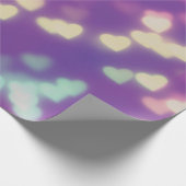 ラブハート紫ピンクかわいい魔法の《写真》ぼけ味ライト ラッピングペーパー (角)