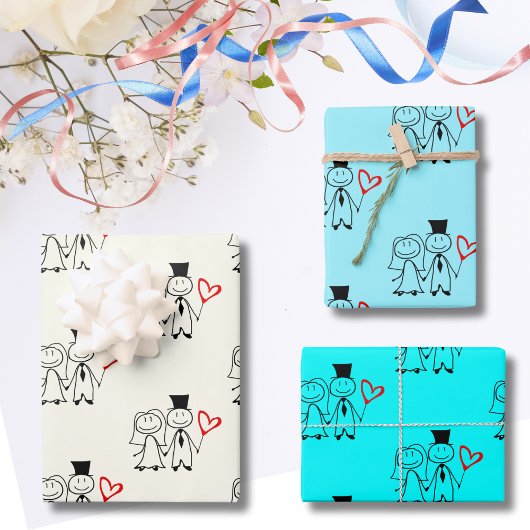 ラブハート結婚バルーン ラッピングペーパーシート