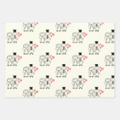 ラブハート結婚バルーン ラッピングペーパーシート (正面)