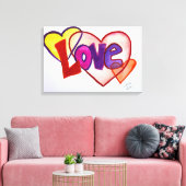 ラブハート絵画リングや輪のキャンバス印刷 キャンバスプリント (インサイチュ (リビング))