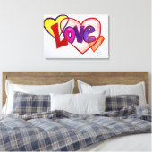 ラブハート絵画リングや輪のキャンバス印刷 キャンバスプリント (インサイチュ (寝室))
