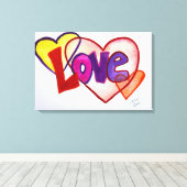 ラブハート絵画リングや輪のキャンバス印刷 キャンバスプリント (インサイチュ (ウッドフロア))