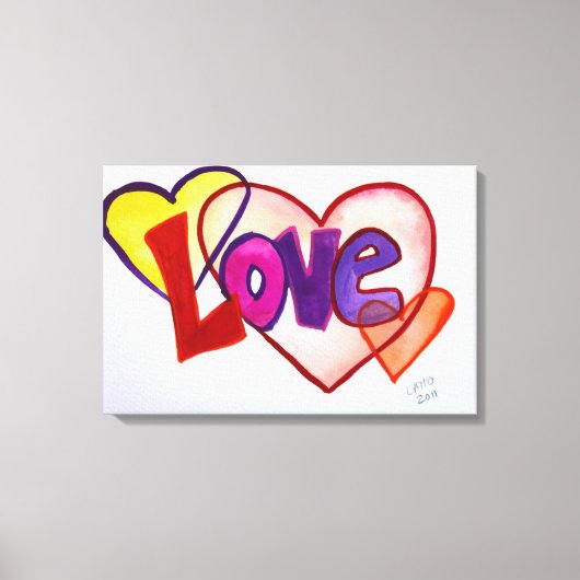 ラブハート絵画リングや輪のキャンバス印刷 キャンバスプリント (正面)