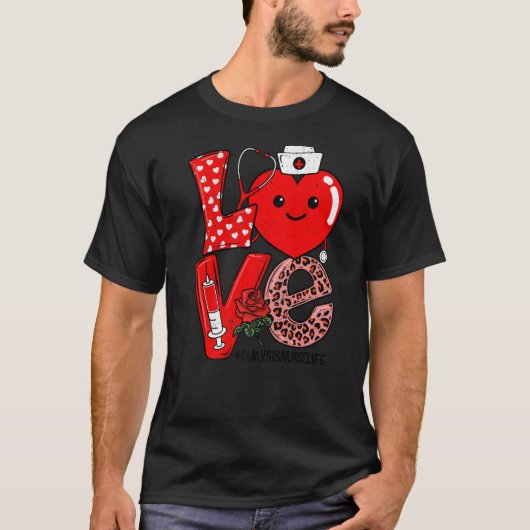 ラブハート聴診器ナースライフヴァレンティ Tシャツ (正面)