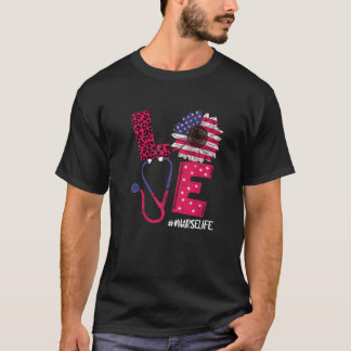 ラブハート聴診器ナースライフ2022年7月4日 Tシャツ