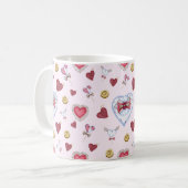 ラブハート裁縫水彩            コーヒーマグカップ (正面左)