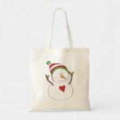 ラブハート雪だるま トートバッグ (正面)