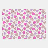 ラブハート顔xoxo ラッピングペーパーシート (正面3)