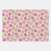 ラブハート顔xoxo ラッピングペーパーシート (正面2)