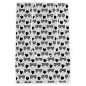 ラブハート黒と灰色 ミディアムペーパーバッグ (裏面)