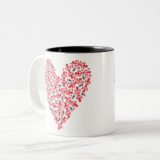 ラブハート2012アイコンブラックとレッド ツートーンマグカップ (正面左)