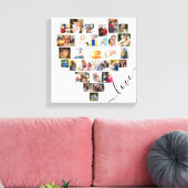 ラブハート29フォトコラージスモールスクエア キャンバスプリント (インサイチュ (リビング))
